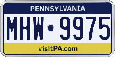 PA license plate MHW9975