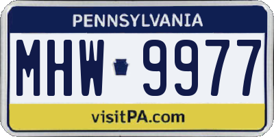 PA license plate MHW9977