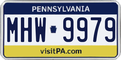 PA license plate MHW9979