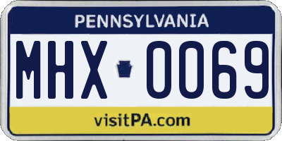 PA license plate MHX0069