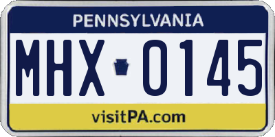 PA license plate MHX0145