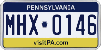 PA license plate MHX0146