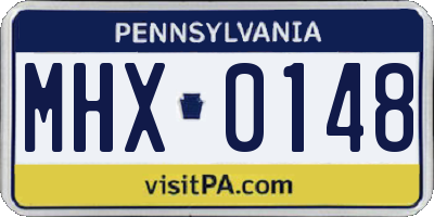 PA license plate MHX0148