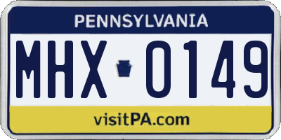 PA license plate MHX0149