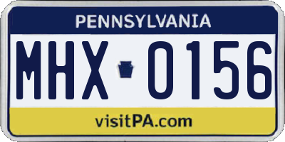 PA license plate MHX0156