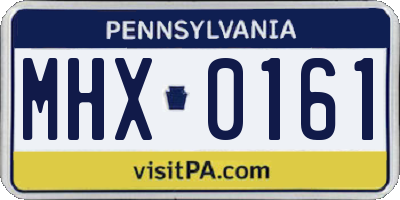 PA license plate MHX0161