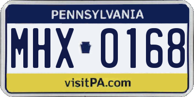PA license plate MHX0168