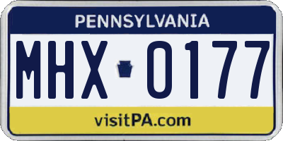 PA license plate MHX0177