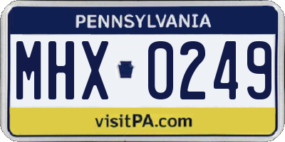 PA license plate MHX0249