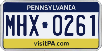 PA license plate MHX0261
