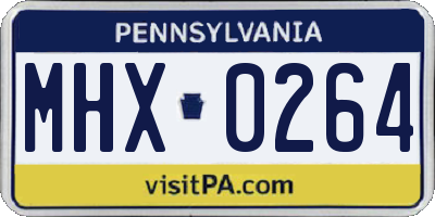 PA license plate MHX0264