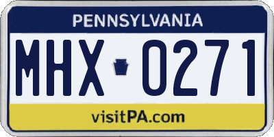 PA license plate MHX0271