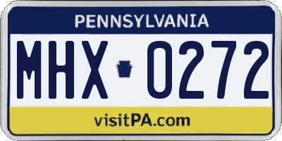 PA license plate MHX0272
