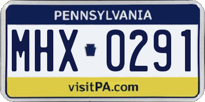 PA license plate MHX0291