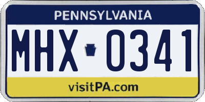 PA license plate MHX0341