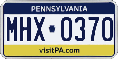 PA license plate MHX0370