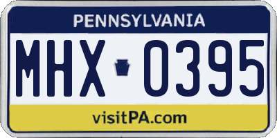 PA license plate MHX0395