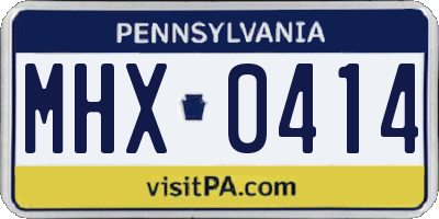 PA license plate MHX0414