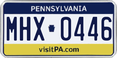 PA license plate MHX0446