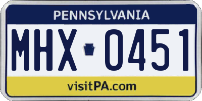 PA license plate MHX0451
