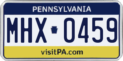 PA license plate MHX0459