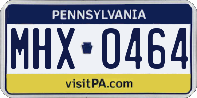 PA license plate MHX0464