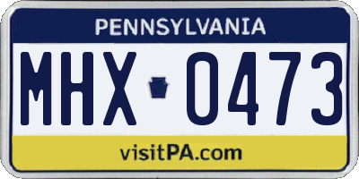PA license plate MHX0473