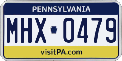 PA license plate MHX0479
