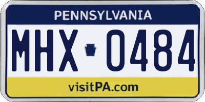 PA license plate MHX0484
