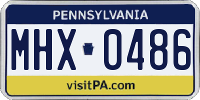 PA license plate MHX0486