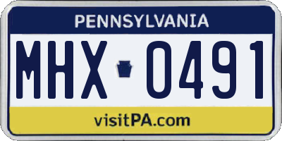 PA license plate MHX0491