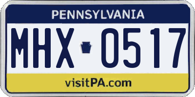 PA license plate MHX0517