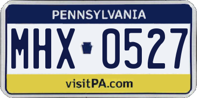 PA license plate MHX0527