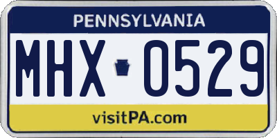 PA license plate MHX0529
