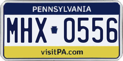 PA license plate MHX0556