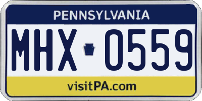 PA license plate MHX0559