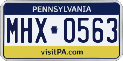 PA license plate MHX0563