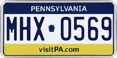 PA license plate MHX0569