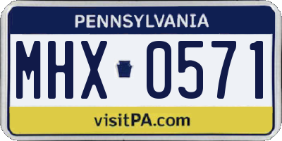 PA license plate MHX0571