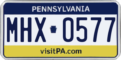 PA license plate MHX0577