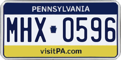 PA license plate MHX0596