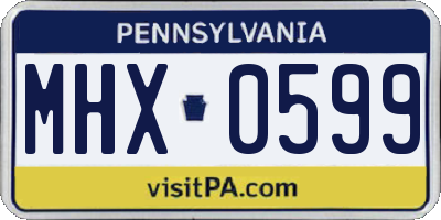 PA license plate MHX0599