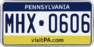 PA license plate MHX0606
