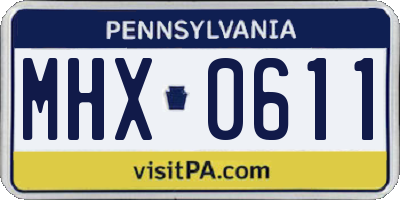 PA license plate MHX0611