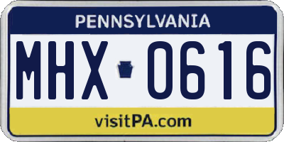 PA license plate MHX0616