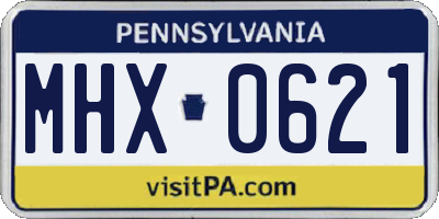 PA license plate MHX0621