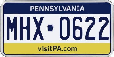 PA license plate MHX0622