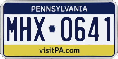 PA license plate MHX0641