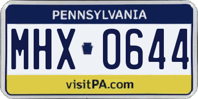 PA license plate MHX0644