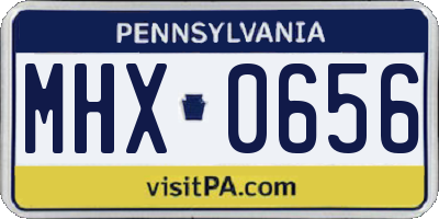 PA license plate MHX0656